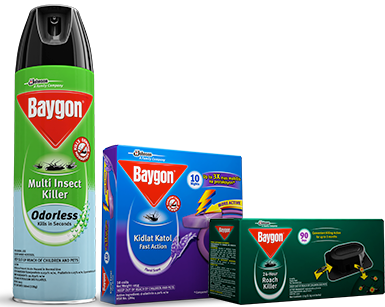 Kit de 4 aérosols Baygon, Insecticide à Action totale avec huile d